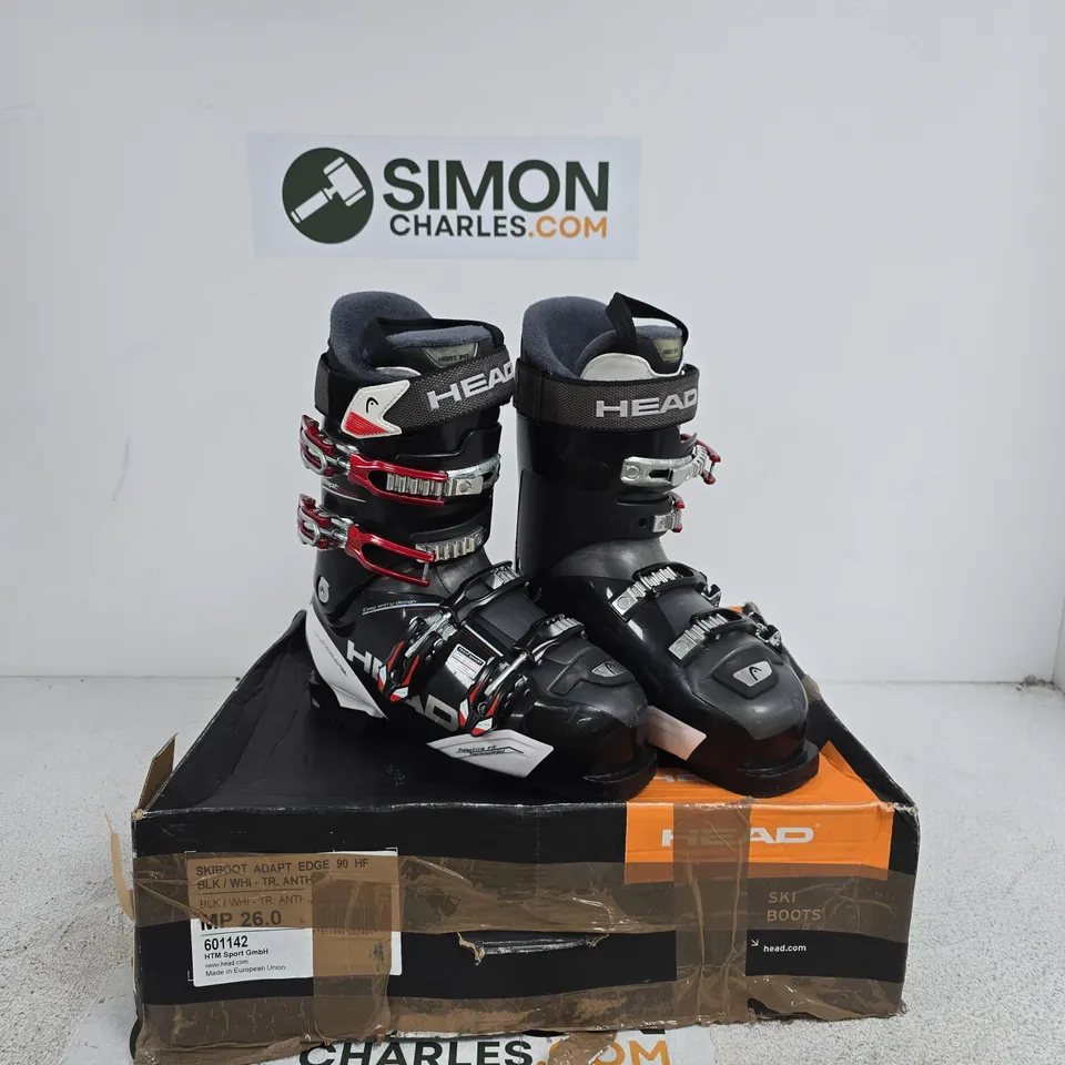 HEAD SKI BOOTS ADAPT EDGE 90 HF SIZE MP 26.0 (UK SIZE 7.5 TO 8 APPROXIMATELY) BOXED