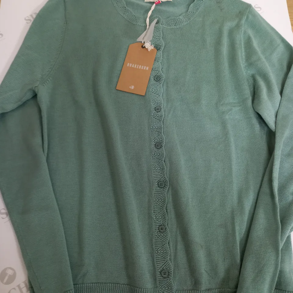 BRAKEBURN FRILL CARDIGAN - SIZE 12 