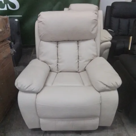 DESIGNER POWER RECLINING EASY CHAIR IN CREAM