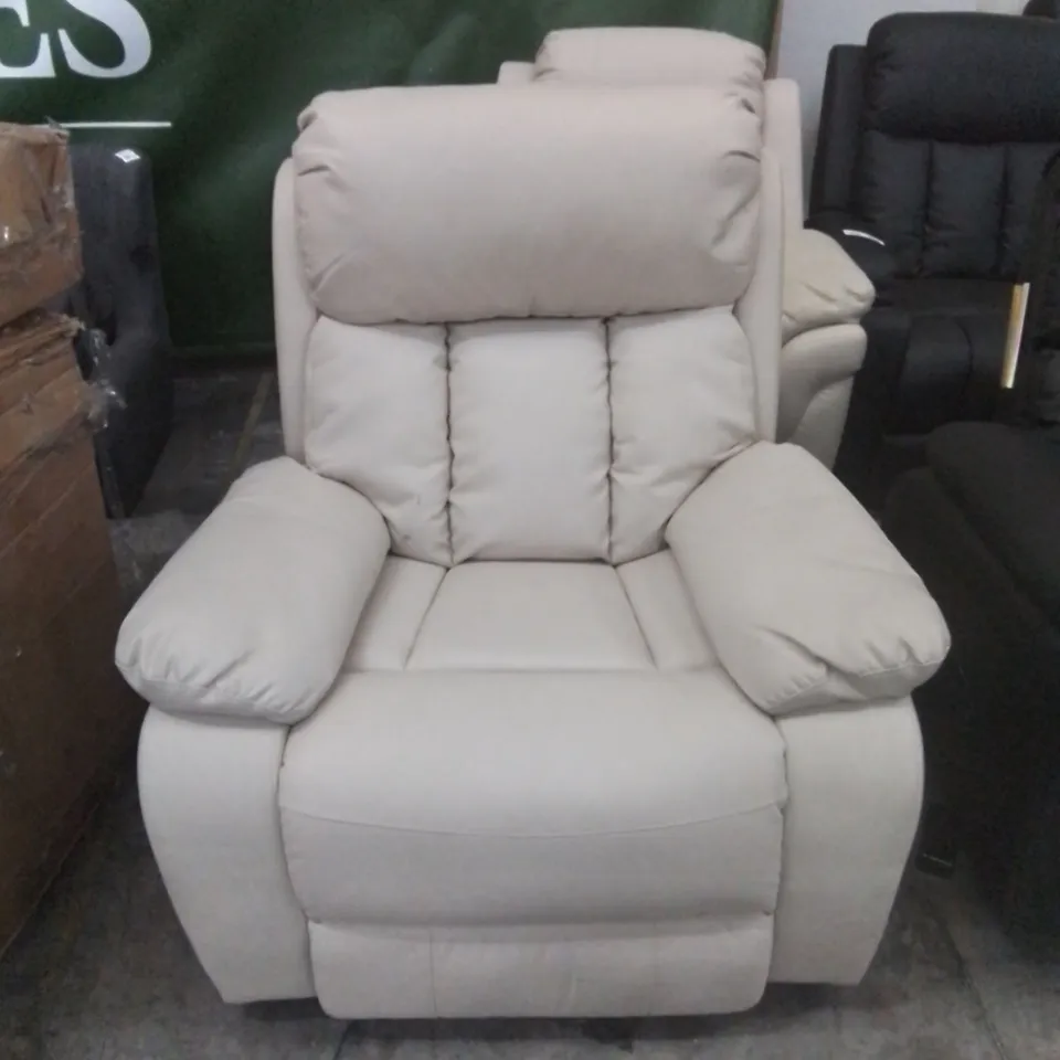 DESIGNER POWER RECLINING EASY CHAIR IN CREAM