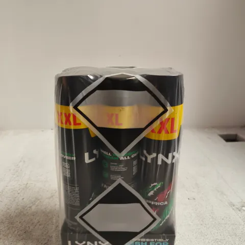 LYNX AFRICA XXL DEODORANT BODY SPRAY - X6 CANS 