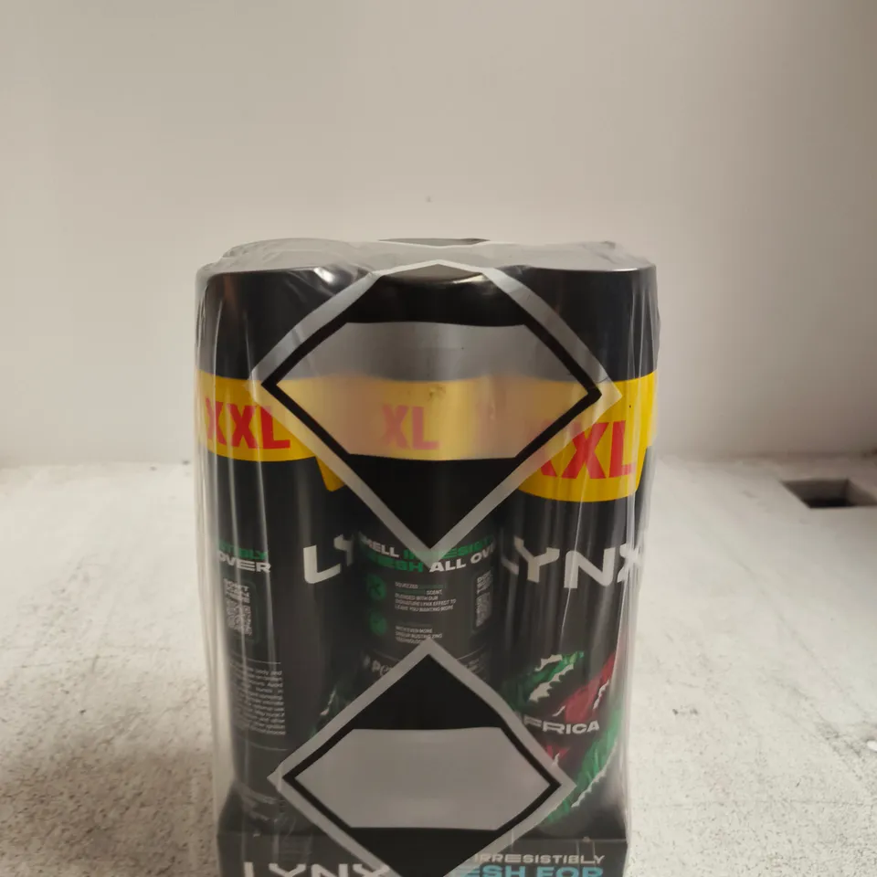 LYNX AFRICA XXL DEODORANT BODY SPRAY - X6 CANS 