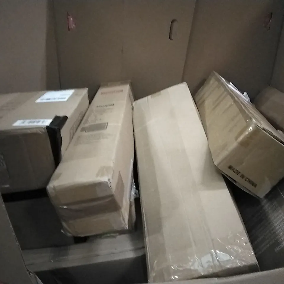 PALLET OF HOUSEHOLD ITEMS TO INCLUDE CEILING LIGHT, WATER PILLOW,BASKETBALL BOARD, SCOOTER AND OTHER ASSORTED ITEMS...