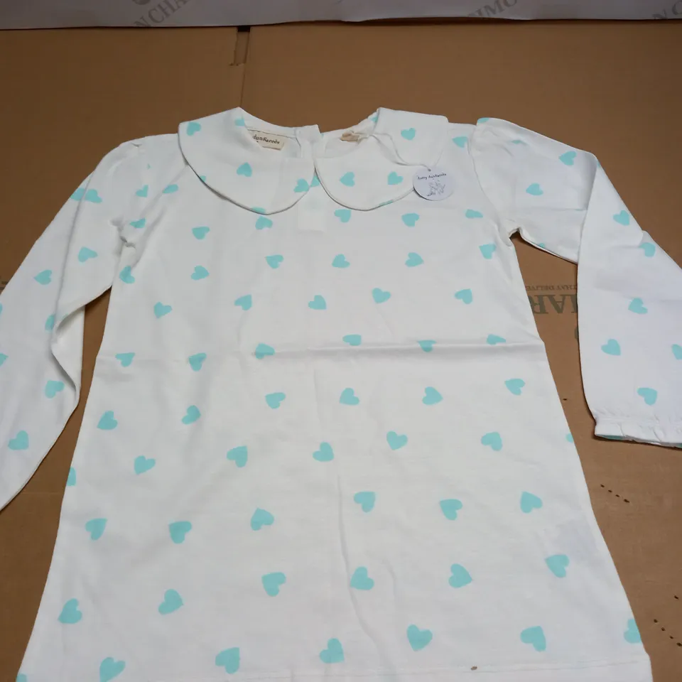 DOTTY DUNGAREES PETER PAN COLLAR TOP - 6/7 YRS