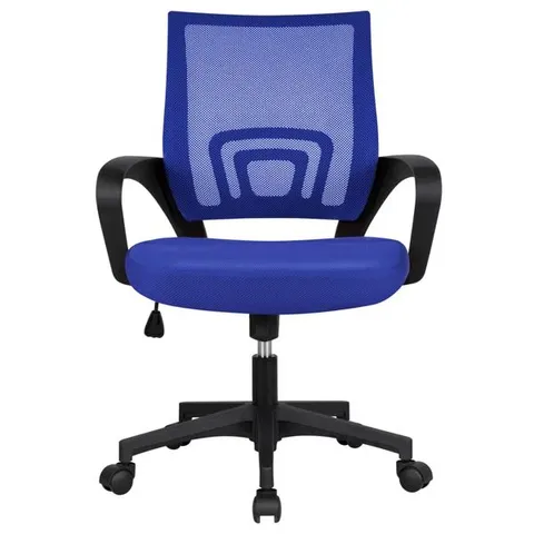 BOXED MID-BACK MESH OFFICE CHAIR - BLUE