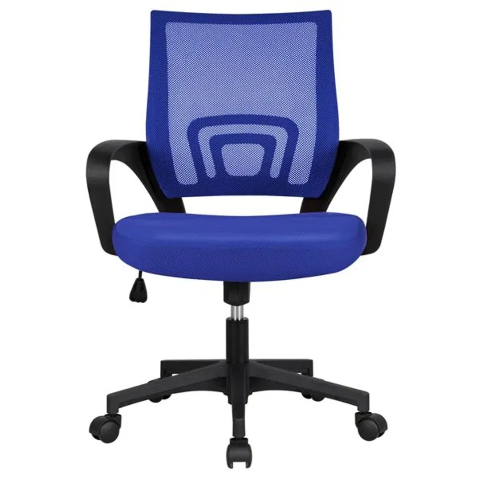 BOXED MID-BACK MESH OFFICE CHAIR - BLUE