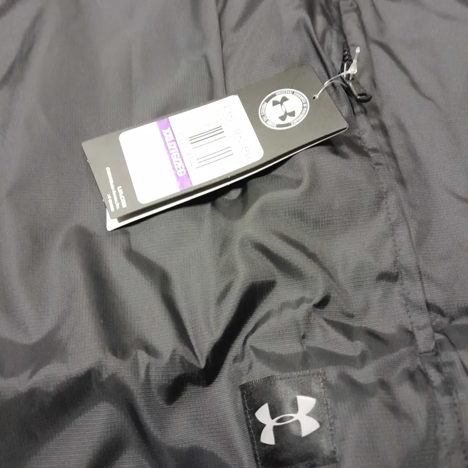 UNDER ARMOUR MENS LIGHTWEIGHT HOODED LONG SLEEVE JACKET IN BLACK - 2XL