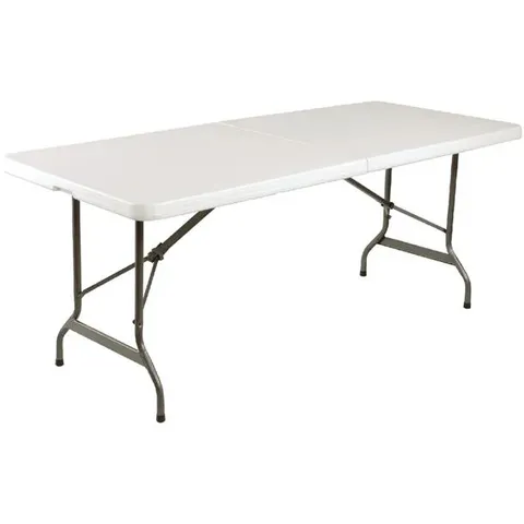 BOXED BOLERO RECTANGULAR CENTRE FOLDING TABLE WHITE 6FT (1 BOX)