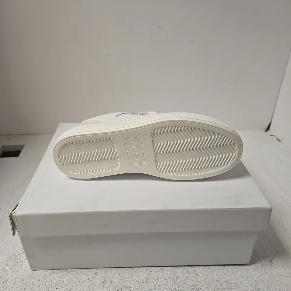 CLEENS COURT WHITE NAPPA TRAINERS – UK 6