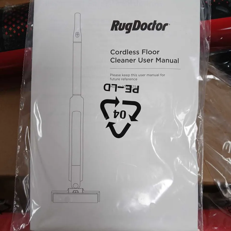 BOXED RUGDOCTOR CORDLESS FLOOR CLEANER IN RED