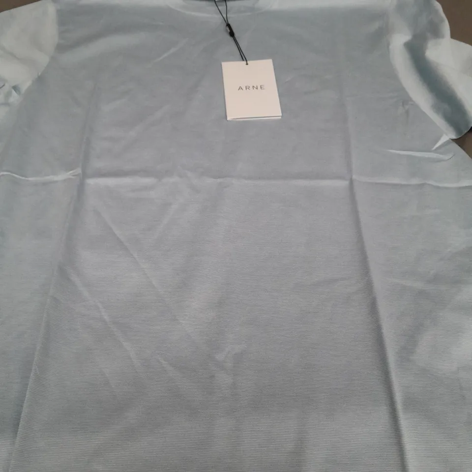ARNE MERCERISED BOTTON FINE STRIPE T-SHIRT - MEDIUM