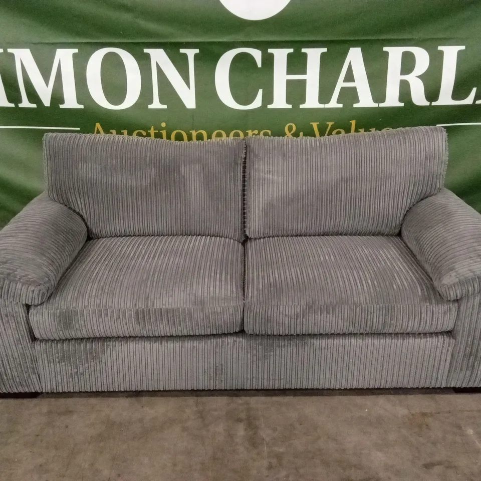 AMALFI STANDARD BACK FABRIC 3 SEATER SOFA - CHARCOAL RRP £579