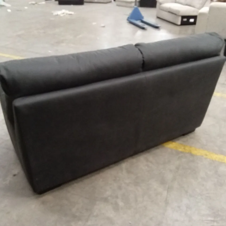 DANIELLE FAUX LEATHER 2 SEATER SOFA - BLACK RRP £699