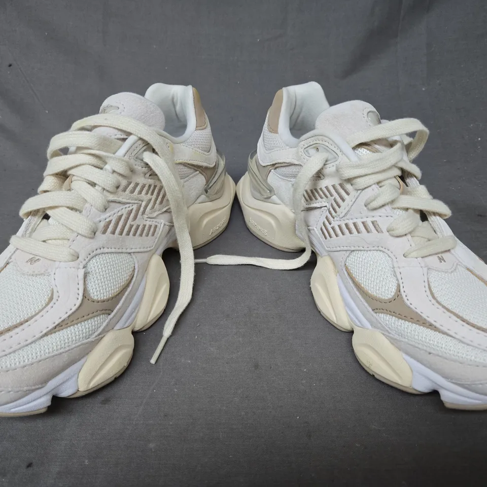 PAIR OF NEW BALANCE 9060 SHOES IN CREAM/BEIGE UK SIZE 5