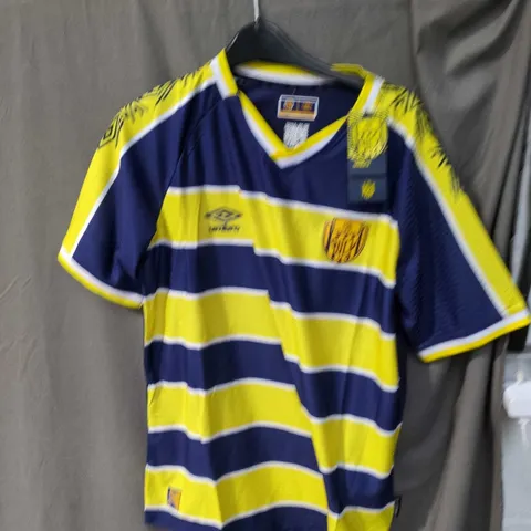 UMBRO ANKARA GÜCÜ FOOTBALL SHIRT – NAVY & YELLOW STRIPE, CLUB CREST 