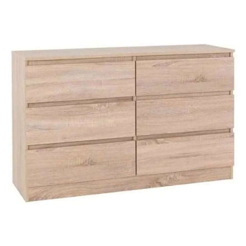 BOXED SECONIQUE MALVERN 6 DRAWER CHEST IN SONOMA OAK EFFECT (2 BOXES)