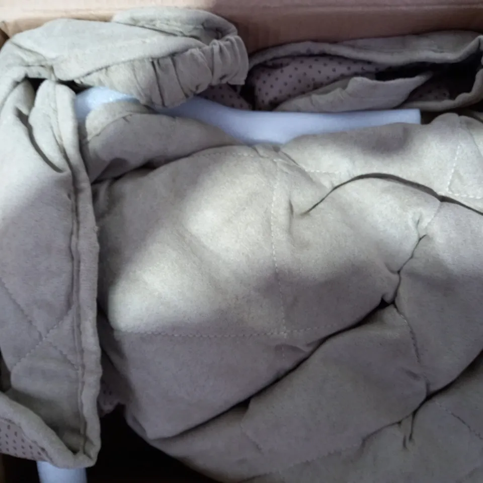 COZEE HOME FAUX SUEDE QUILTED FURNITURE PROTECTOR - TAUPE ARMCHAIR