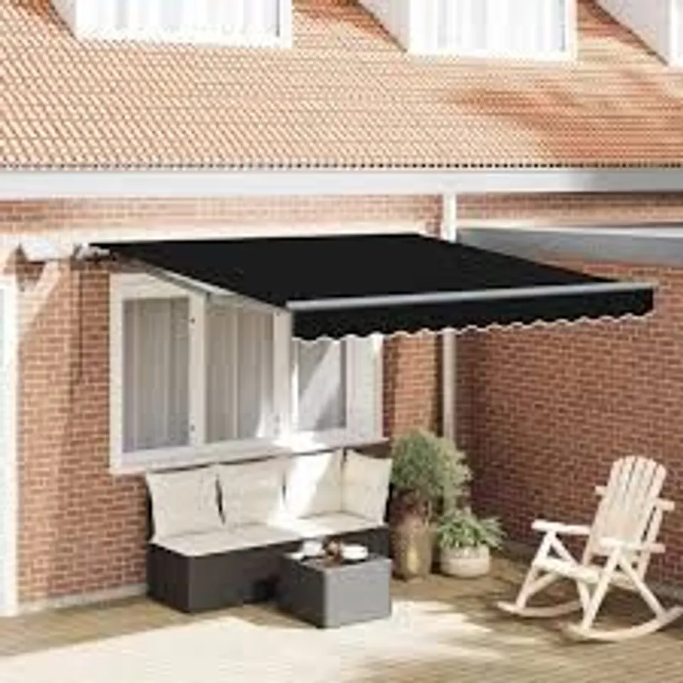 BOXED MANUALLY RETRACTABLE AWNING - BLACK