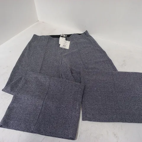 ICHI IHKATE JACQUARD BLUE HERRINGBONE TROUSERS IN BLUE - XXL