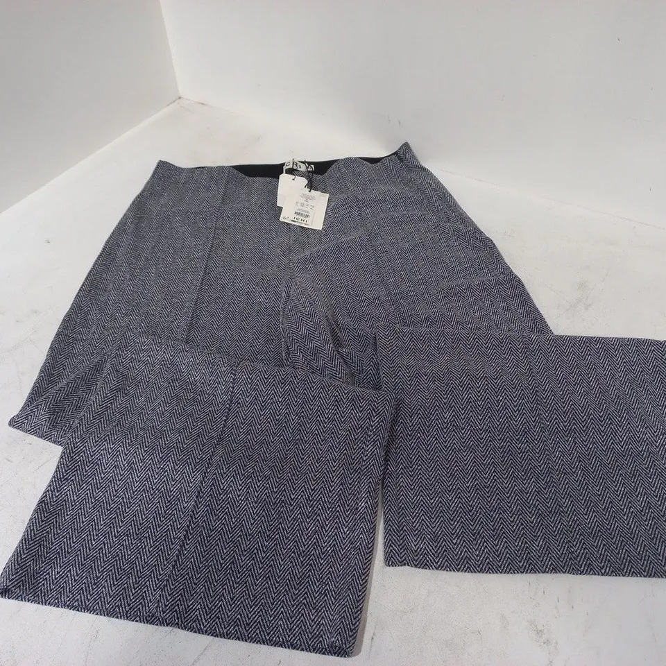 ICHI IHKATE JACQUARD BLUE HERRINGBONE TROUSERS IN BLUE - XXL