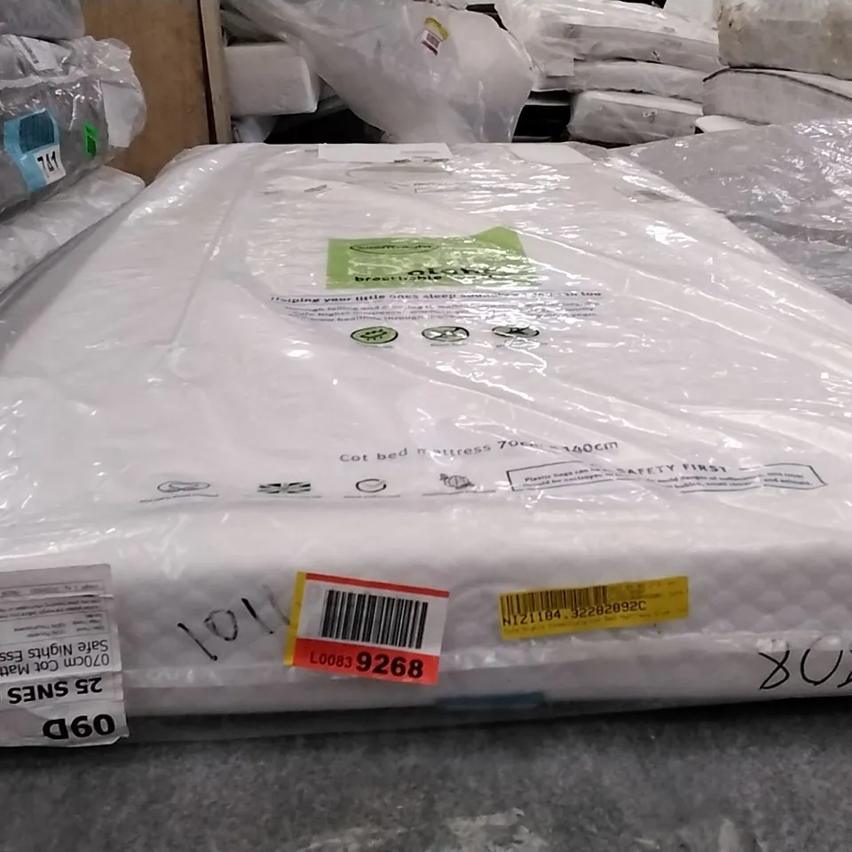 QUALITY BAGGED SILENTNIGHT SAFE NIGHTS ESSENTIALS COT BED MATTRESS 70 X 140CM