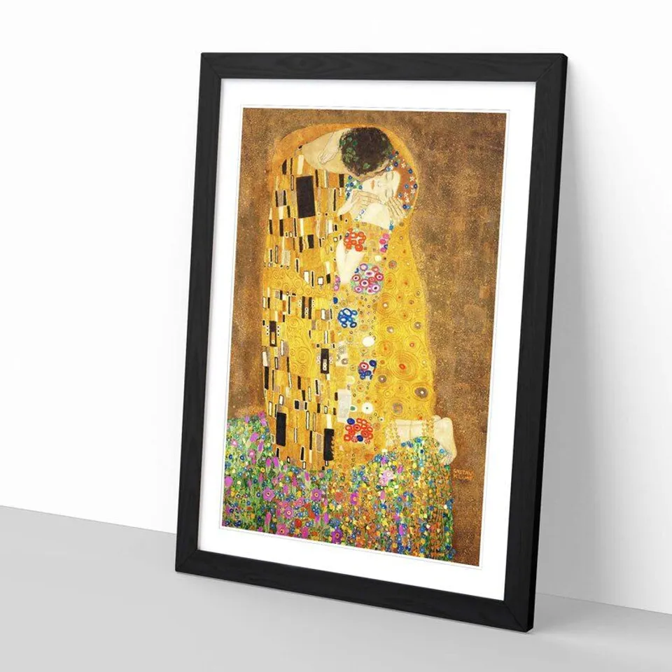BOXED THE KISS NO.1 BY GUSTAV KLIMT - PICTURE FRAME PAINTING 