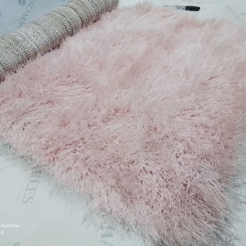 BRAND NEW PACO HOME 300 GLAMOUR PINK/ROSE 60X100CM SHAGGY RUG