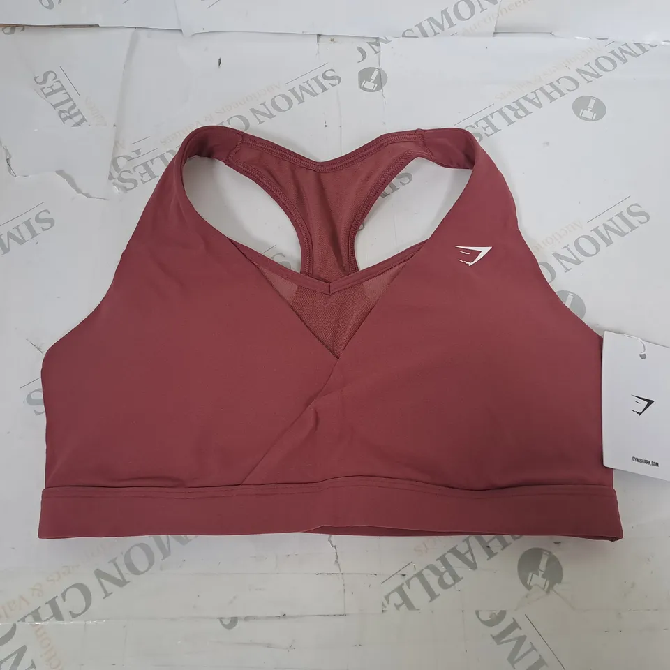 GYMSHARK CROSSOVER SPORTS BRA SIZE M
