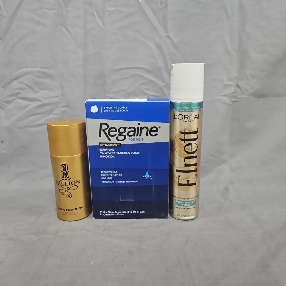 APPROXIMATELY 10 ASSORTED ITEMS TO INCLUDE LOREAL, REGAINE, ETC - COLLECTION ONLY