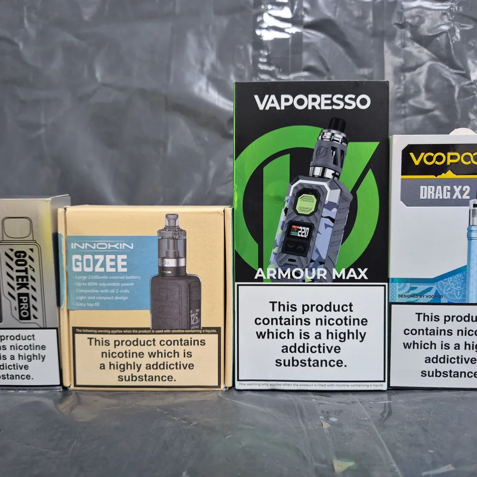 BOX OF APPROXIMATELY 20 ASSORTED VAPING ITEMS AND PRODUCTS TO INCLUDE VAPORESSO, ASPIRE, ETC