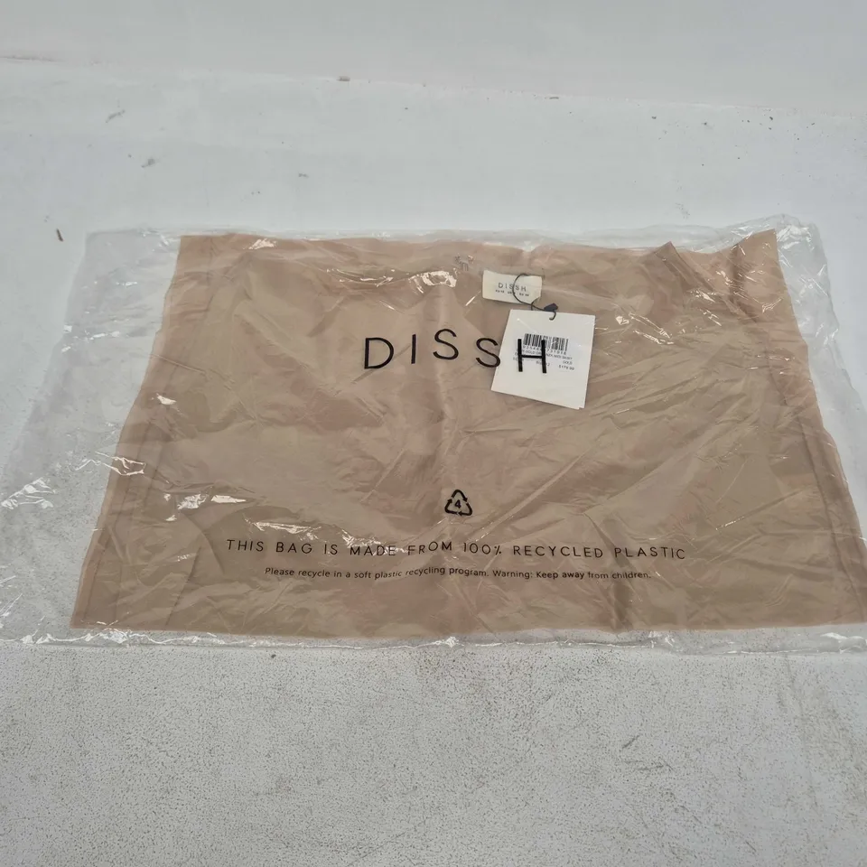 BAGGED DISSH SIAN GOLD ORGANZA MIDI SKIRT IN GOLD - SIZE 12