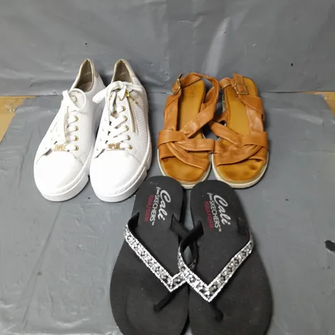APPROXIMATELY 10 PAIRS OF LADIES SHOES. TO INCLUDE SKECHERS, RIEKER AND MODA IN PELLE ASSORTED COLOURS, SIZE AND STYLES