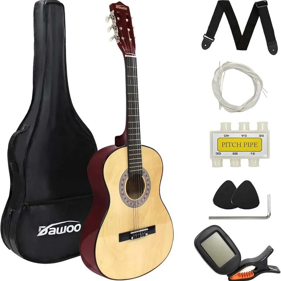 BOXED DAWOO 3/4 SIZE 36 INCH CLASSIC ACOUSTIC GUITAR - WOOD