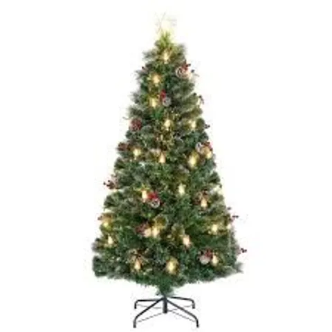 BOXED COSTWAY 5/6/7 FT CHRISTMAS TREE ARTIFICIAL XMAS TREE WITH 8 LIGHTING