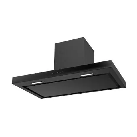 BOXED ELECTRIQ 90CM SLIMLINE COOKER HOOD WITH TOUCH CONTROLS AND HIGH EXTRACTION RATE - BLACK COMPARE SKU: EIQSLIM90LEDMAXBK QUICKFIND CODE: 1912577