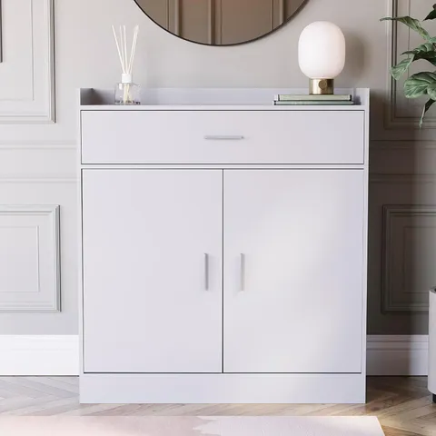 BOXED DALBY 2 DOOR 1 DRAWER SHOE CABINET - WHITE (1 BOX)