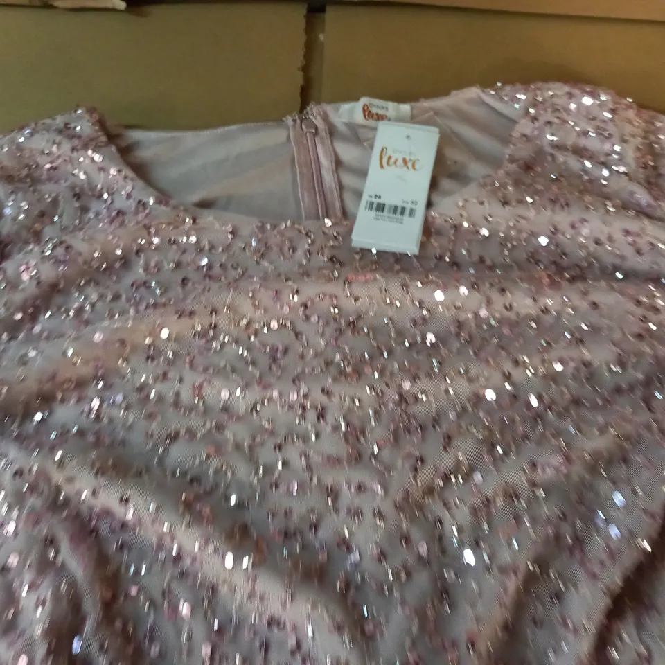 LOVE YOURS LUXE PNK SEQUIN DRESS - UK 24
