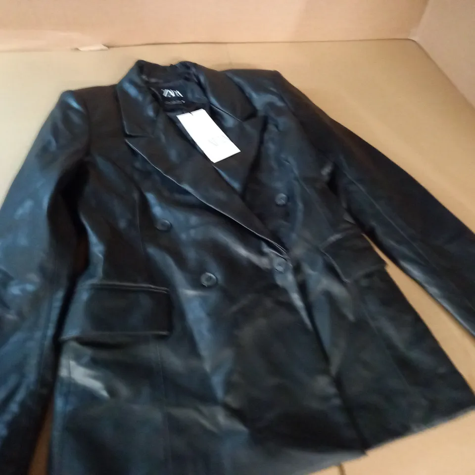 ZARA BLACK PU BLAZER - EUR S