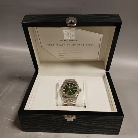 MENS BERNARD REINHARDT WATCH β GREEN DIAL β 316 STAINLESS STEEL CASE & STRAP β SWISS MOVEMENT β SAPPHIRE CRYSTAL - 5 ATM WATER RESISTANT