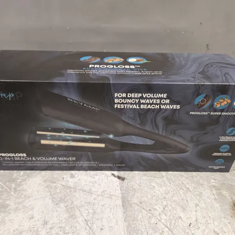 BOXED REVAMP PROGLOSS 2-N-1 BEACH & VOLUME CERAMIC WAVER WV-3000-EU