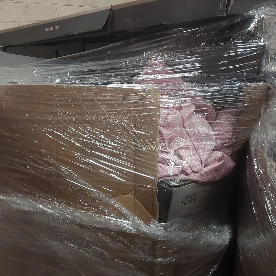 PALLET CONTAINING A LARGE QUANTITY OF ASSORTED HOUSEHOLD PRODUCTS INCLUDING: WINGED HEATER AIRER, DRYER POD ECT