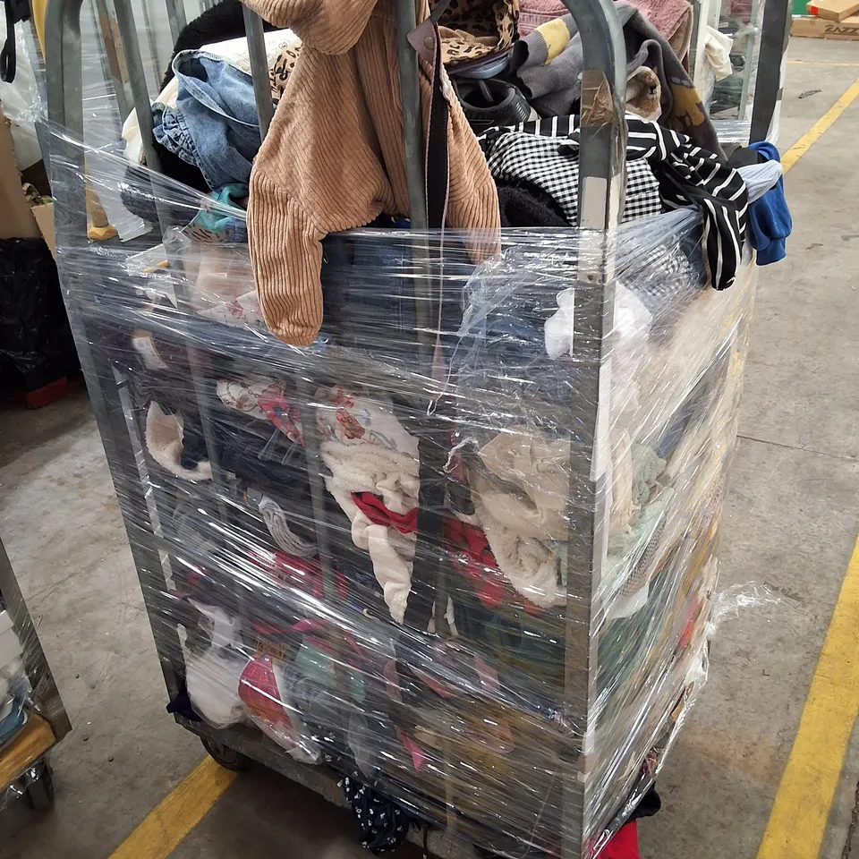 CAGE CONTAINING ASSORTED CLOTHING