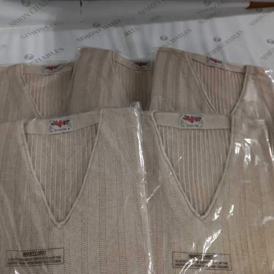 LOT OF 5 BAGGED BRIOCHE V-NECK JUMPERS - SIZE UNSPECIFIED