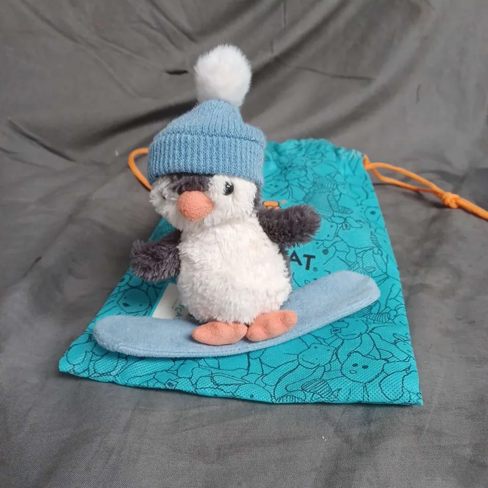 JELLYCAT SNOWBOARDING PEANUT PENGUIN PLUSH TOY