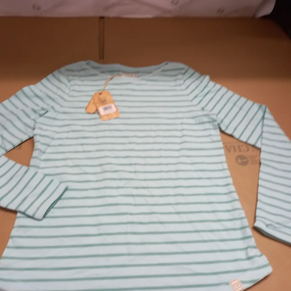 FAT FACE OCEAN TEAL LONG SLEEVE T-SHIRT - UK 10