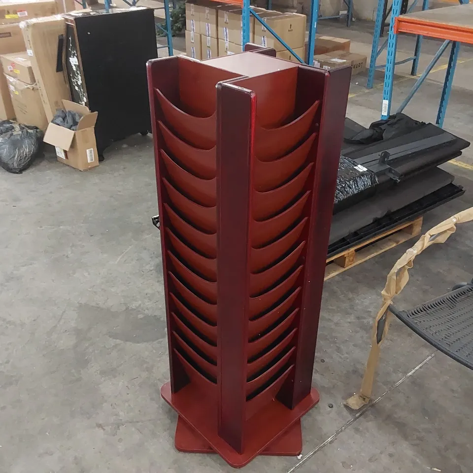 WOODEN ROTATING MAGAZINE RACK 