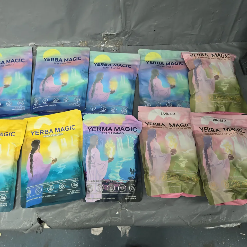 10X 330G PACKETS OF BRAINISTA YERBA MAGIC IN VARIOUS FLAVOURS