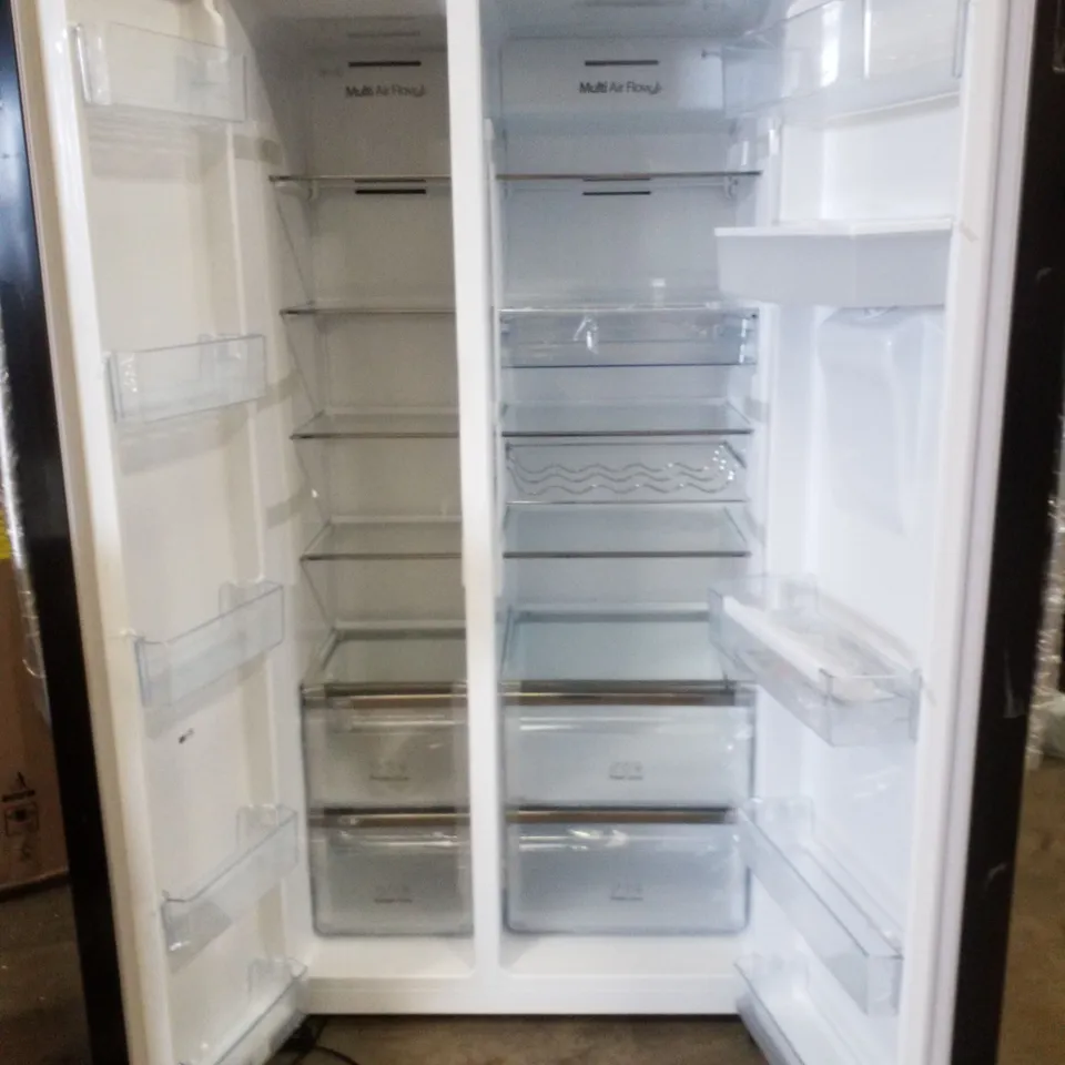 HISENSE RS741N4WBE NON-PLUMBED TOTAL NO FROST AMERICAN FRIDGE FREEZER - BLACK - E RATED