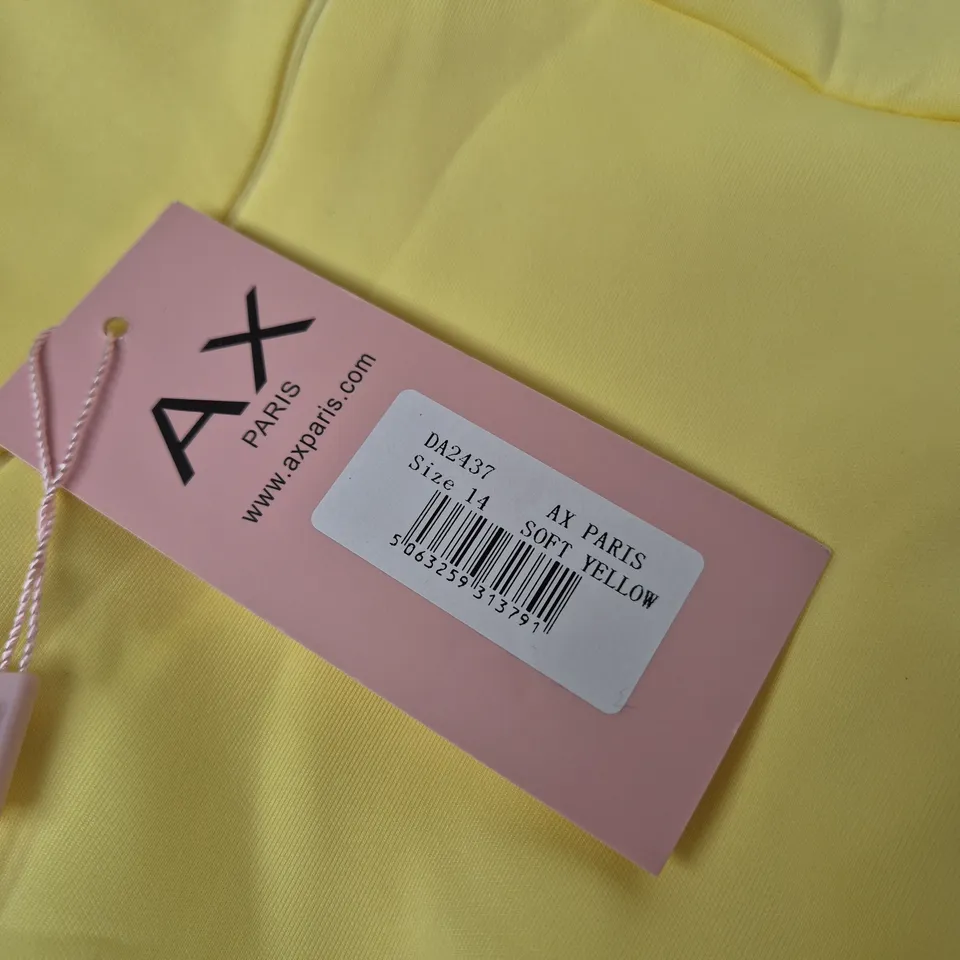 AX PARIS YELLOW DRESS, WOMEN’S, UK SIZE 14