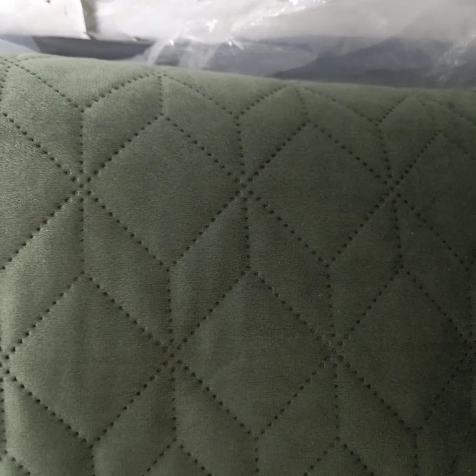 Velvet Embroidered Esme Duvet Cover Set - Green